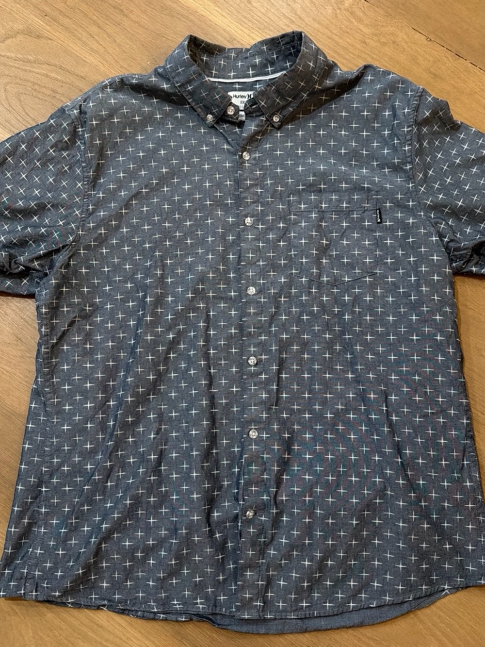 Hurley Navy Short-Sleeve Button-Down Shirt